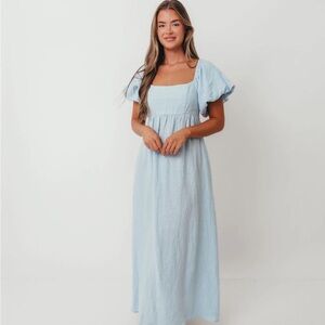 Chic Light Blue Maxi Dress